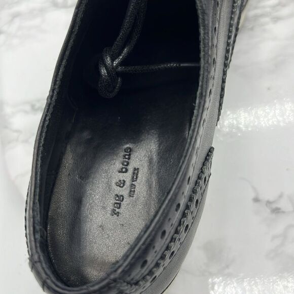 RAG & BONE Meli Wingtip Black Brogues-36.5/US 6.5 - Picture 8 of 9